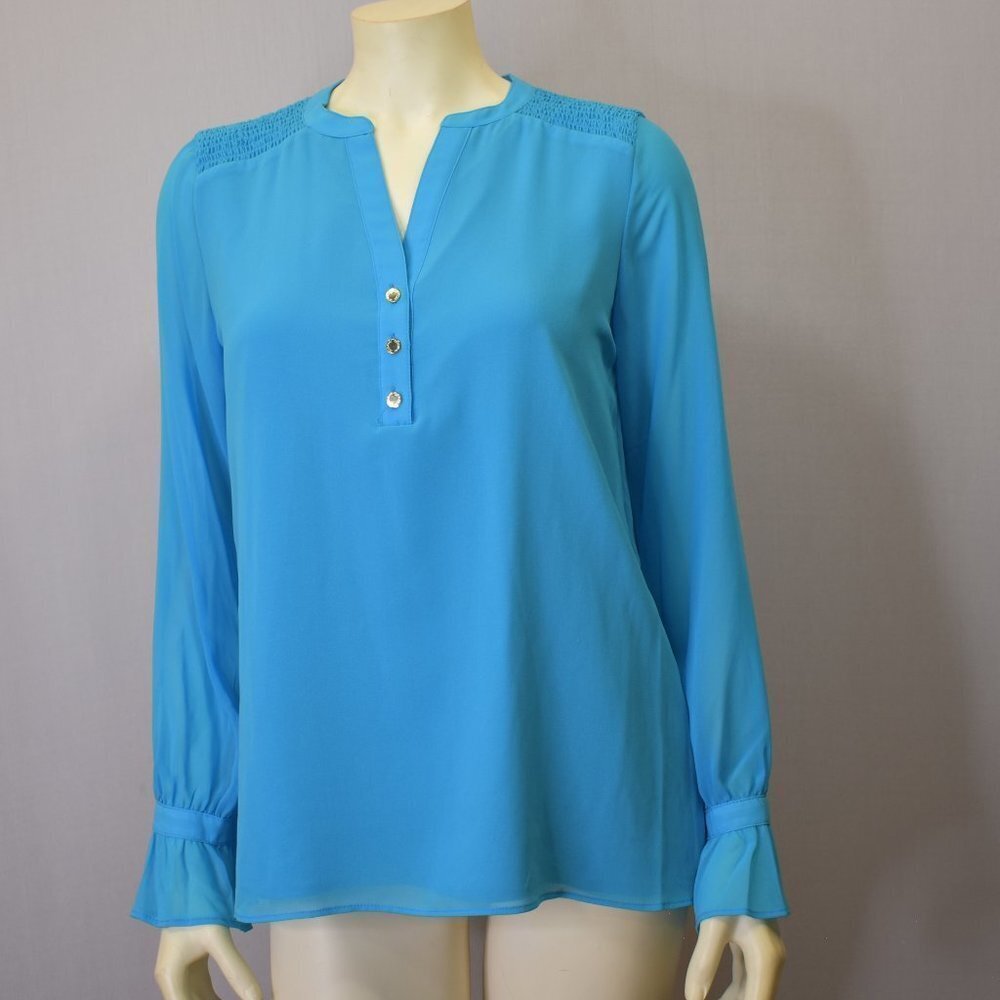 CALVIN KLEIN V NECK LONG SLEEVES BLOUSE SM NEW WITH TAG
